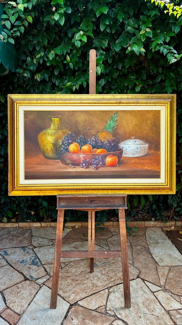 Quadro a Óleo Natureza Morta com Frutas
