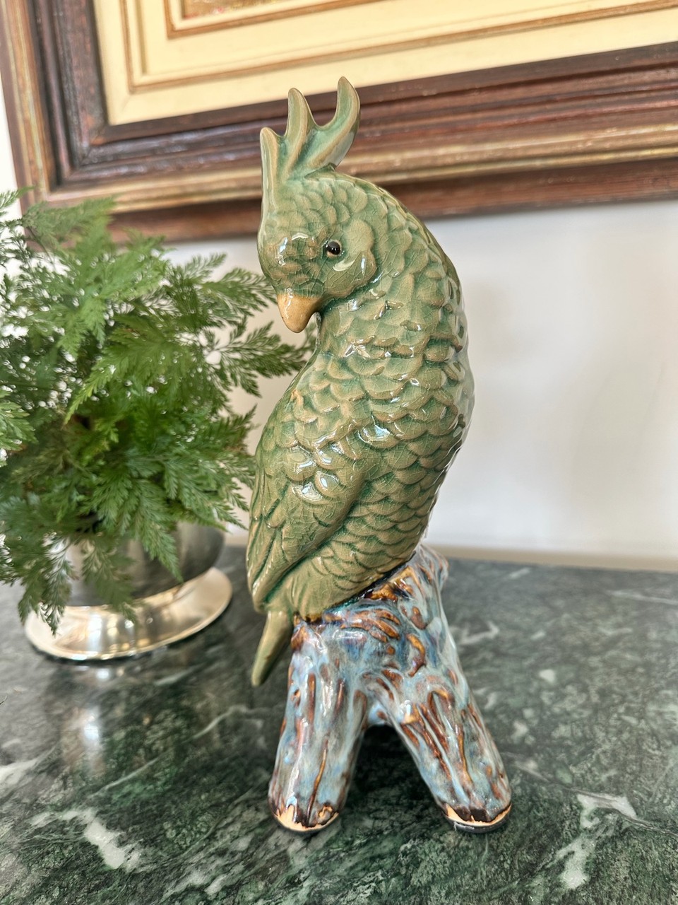 Estatueta de Cerâmica Cacatua