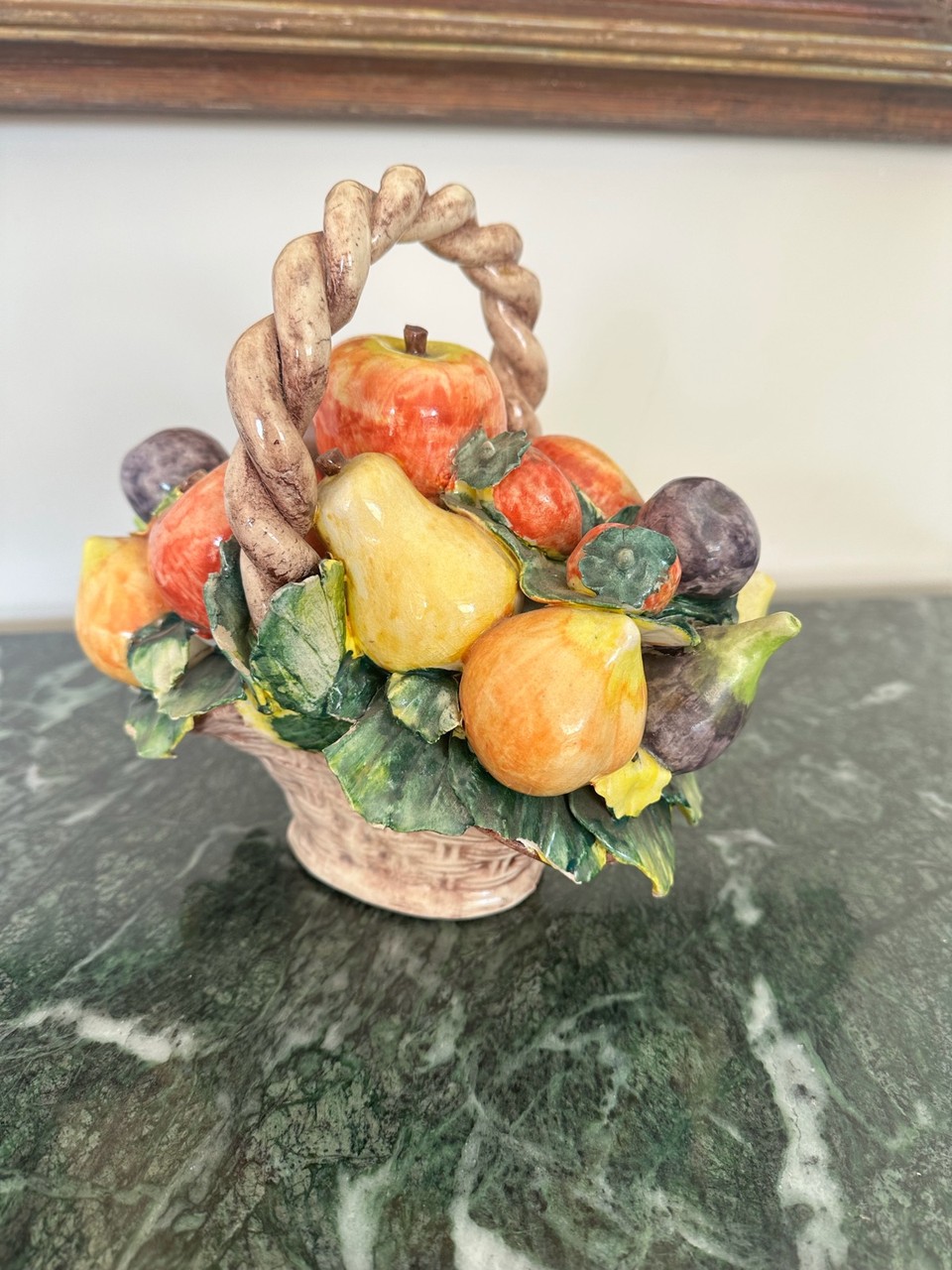Cesta de Frutas em Majólica Italiana